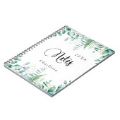 ユーカリ緑のウッドランドシダ手帳 ノートブック (左側)