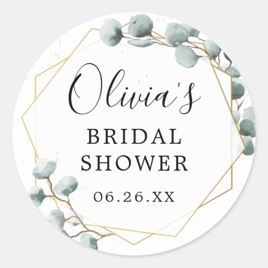 ユーカリ緑のエンベロープフェイスステッカー ラウンドシール (正面)