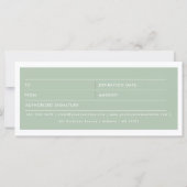 ユーカリ緑のガム花のギフト証明書 (裏面)