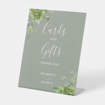 ユーカリ緑のセージ緑のカードとギフト