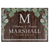 ユーカリ緑のダークウッドカップル結婚の贈り物 カッティングボード (正面)