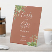 ユーカリ緑のテラコッタカードとギフト 台座サイン (インサイチュ)