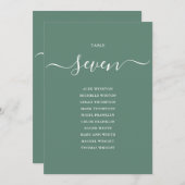 ユーカリ緑のテーブル番号シーティングチャート 招待状 (正面/裏面)
