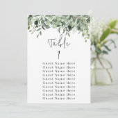 ユーカリ緑のテーブル番号1シーティングチャート 招待状 (スタンド正面)