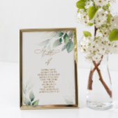 ユーカリ緑のテーブル番号4シーティングチャート 招待状