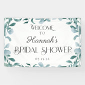 ユーカリ緑のフレームグリーンシャワーウェルカム 横断幕 (横)