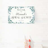 ユーカリ緑のフレームグリーンシャワーウェルカム 横断幕 (インサイチュ)