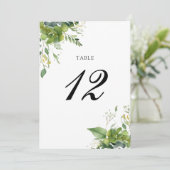 ユーカリ緑のフローラテーブル番号 サンキューカード (スタンド正面)