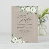 ユーカリ緑のフローラ素朴な結婚式 招待状 (スタンド正面)