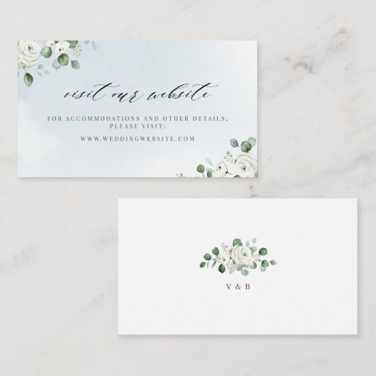 ユーカリ緑のフローラWebサイト挿入カード プレイスカード (正面/裏面)