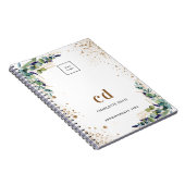ユーカリ緑のホワイトビジネスロゴ ノートブック (右側)