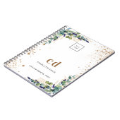 ユーカリ緑のホワイトビジネスロゴ ノートブック (左側)