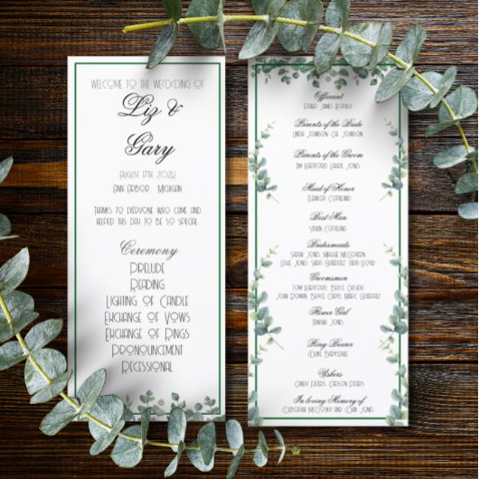 ユーカリ緑のミニマエレガントリストプログラム プログラム