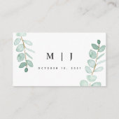 ユーカリ緑のミニマル結婚リストの情報 エンクロージャーカード (裏面)