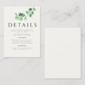 ユーカリ緑のミニマル結婚リストの詳細 エンクロージャーカード (正面/裏面)