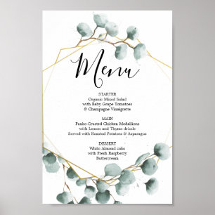 ユーカリ緑のメニューまたはバーメニューサイン ポスター