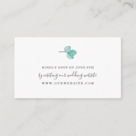 ユーカリ緑のモノグラム結婚式RSVPオンライン エンクロージャーカード