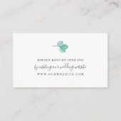 ユーカリ緑のモノグラム結婚式RSVPオンライン エンクロージャーカード (正面)