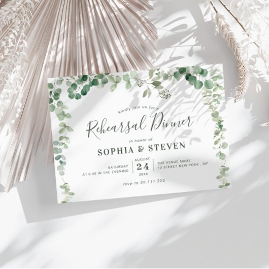 ユーカリ緑のリースリハーサル 招待状