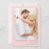 ユーカリ緑の写真幾何学結婚の 招待状 (裏面)