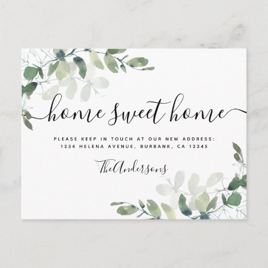 ユーカリ緑の動く発表 ポストカード (正面)