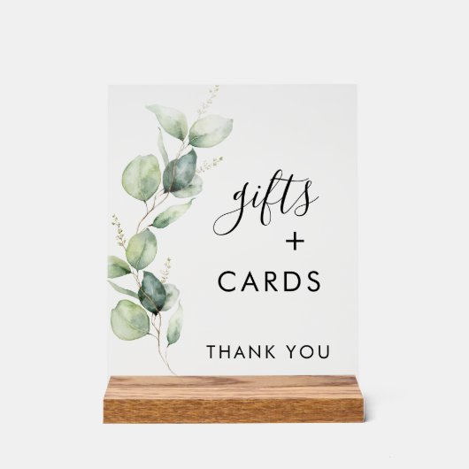 ユーカリ緑の台本のギフトとカー結婚ドの アクリルサイン (正面)