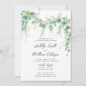 ユーカリ緑の台本リハモダンーサルランチ 招待状 (正面)