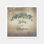 ユーカリ緑の国素朴の結婚式 スタンダードカクテルナプキン (正面)