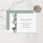 ユーカリ緑の多肉植物スクリプト日付を保存 ノートカード (正面/裏面インサイチュ)