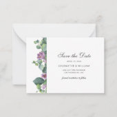 ユーカリ緑の多肉植物スクリプト日付を保存 ノートカード (正面)