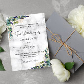ユーカリ緑の大理石エレガントな結婚式 招待状