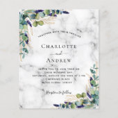 ユーカリ緑の大理石結婚式招待状 チラシ (正面)