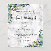 ユーカリ緑の大理石結婚式招待状 チラシ (正面)