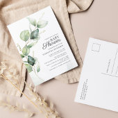 ユーカリ緑の少年の赤ちゃんシャワー インビテーションポストカード