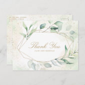 ユーカリ緑の幾何学的結婚に感謝 ポストカード (正面/裏面)