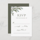 ユーカリ緑の応答カードと歌の選択 出欠カード (正面/裏面)