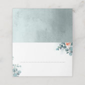 ユーカリ緑の枝の水の色結婚の プレイスカード (外部開封)