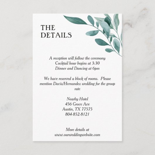 ユーカリ緑の枠グリーンブルーホワイトブラック エンクロージャーカード (正面)