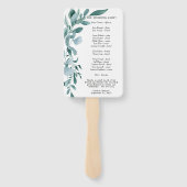 ユーカリ緑の枠グリーンブルーホワイトブラック ハンドファン (裏面)