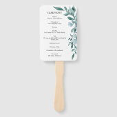 ユーカリ緑の枠グリーンブルーホワイトブラック ハンドファン (正面)