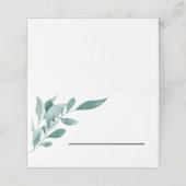 ユーカリ緑の枠グリーンブルーホワイトブラック プレイスカード (外部開封)