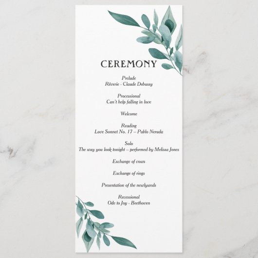 ユーカリ緑の枠グリーンブルーホワイトブラック プログラム (正面)