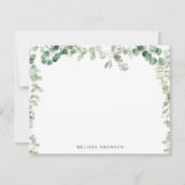 ユーカリ緑の枠ノートカード ノートカード (正面)