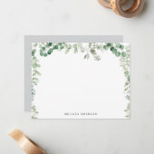 ユーカリ緑の枠ノートカード ノートカード (正面/裏面インサイチュ)