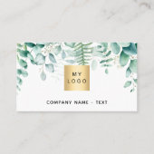 ユーカリ緑の森シダQRコードロゴ 名刺 (正面)