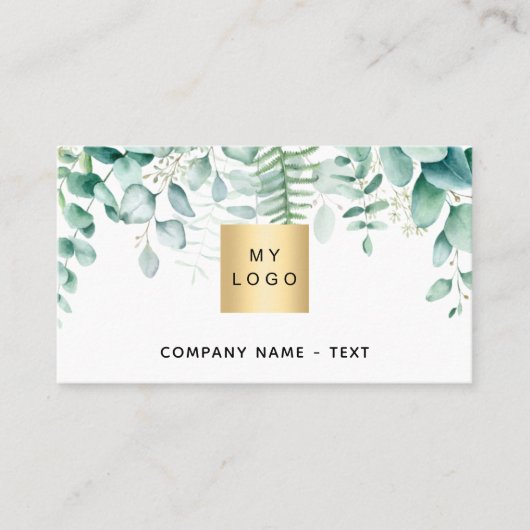 ユーカリ緑の森シダQRコードロゴ 名刺 (正面)