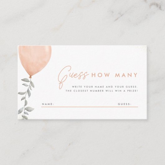 ユーカリ緑の気球はいくつだと推測 エンクロージャーカード (正面)