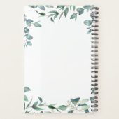 ユーカリ緑の水の色の写真結婚の プランナー手帳 (裏面)