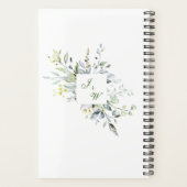 ユーカリ緑の水の色の写真結婚の プランナー手帳 (裏面)