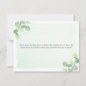 ユーカリ緑の水の色の背絵を描景 サンキューカード (裏面)